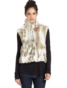 THE LOOKPlush rabbit furStand collarConcealed hook-and-bar closureSleevelessDual front slash pocketsTHE FITAbout 21 from shoulder to hemTHE MATERIALNatural rabbit furFully linedCARE & ORIGINDry clean by fur specialistImportedFur origin: ChinaModel shown is 5'11 (180cm) wearing US size Small. THE LOOKPlush rabbit furStand collarConcealed hook-and-bar closureSleevelessDual front slash pocketsTHE FITAbout 21 from shoulder to hemTHE MATERIALNatural rabbit furFully linedCARE & ORIGINDry clean by fur specialistImportedFur origin: ChinaModel shown is 5'11 (180cm) wearing US size Small.