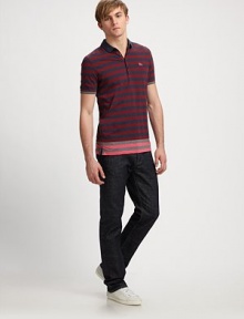 A classic favorite, striped to perfection with contrasting color, designed in cool, comfortable cotton jersey.Four-button placketCottonMachine washImported