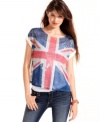 Sporting a sheer front and metallic effects, this tee from Jolt is all about British cool!