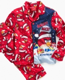 He'll love to lounge and sleep in this pajama set with his favorite video game printed allover by AME. He'll love to lounge and sleep in this pajama set with his favorite video game printed allover by AME.