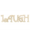 Have a laugh. Crafted in elegant ivory porcelain with glistening gold trim, this Lenox Expressions figurine will undoubtedly lighten the mood. Qualifies for Rebate