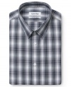 The most up-to-the-minute take on a favorite. Calvin Klein does plaid in sleek, sophisticated style.