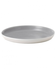 Effortlessly chic, the Simplicity platter by Vera Wang Wedgwood features a modern silhouette dressed in a neutral cream and gray palette. Effortlessly chic, the Simplicity platter by Vera Wang Wedgwood features a modern silhouette dressed in a neutral cream and gray palette.