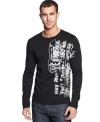 Casual comfort style is what you'll have in this long sleeve graphic t-shirt by BOSS Orange.