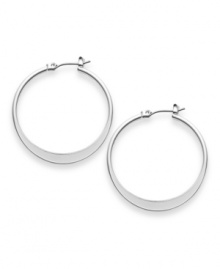 Trendy texture. A knife-edge design adds intriguing aesthetic appeal to these sophisticated hoop earrings from Style&co. Set in silver tone mixed metal, they're sure to add an eye-catching element to your wardrobe. Approximate diameter: 1-1/3 inches.