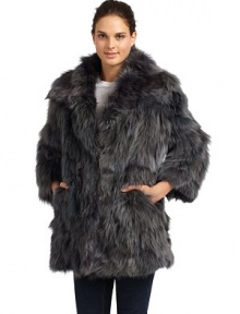 THE LOOKPlush pieced fox furModified point collarConcealed hook-and-bar closureLong sleevesDual front slash pocketsTHE FITAbout 31 from shoulder to hTHE MATERIALDyed fox furFully linedCARE & ORIGINDry clean by fur specialistImportedFur origin: ChinaModel shown is 5'10 (177cm) wearing US size S/M. THE LOOKPlush pieced fox furModified point collarConcealed hook-and-bar closureLong sleevesDual front slash pocketsTHE FITAbout 31 from shoulder to hTHE MATERIALDyed fox furFully linedCARE & ORIGINDry clean by fur specialistImportedFur origin: ChinaModel shown is 5'10 (177cm) wearing US size S/M.