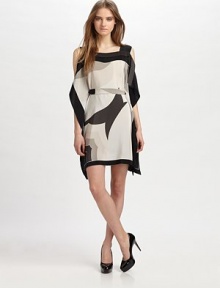Graphic-print floaty silk falls beautifully on the frame.Sleeveless Self belt Side zip About 19½ from natural waist Silk; dry clean Imported Graphic-print floaty silk falls beautifully on the frame.Sleeveless Self belt Side zip About 19½ from natural waist Silk; dry clean Imported