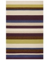 The Stripe purple area rug is both modern in design and soft in its statement, lending a refreshing update. Neutral and cool tones make this pattern accessible to any room décor and its hand-tufted detailing makes it durable enough to withstand heavy traffic, indoors or out.