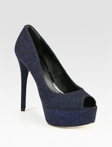 Luminous glitter-coated suede pumps with a strong platform and timeless peep toe. Self-covered heel, 5¼ (130mm)Covered platform, 1¾ (45mm)Compares to a 3½ heel (90mm)Glitter-coated suede upperPeep toeLeather lining and solePadded insoleImported Luminous glitter-coated suede pumps with a strong platform and timeless peep toe. Self-covered heel, 5¼ (130mm)Covered platform, 1¾ (45mm)Compares to a 3½ heel (90mm)Glitter-coated suede upperPeep toeLeather lining and solePadded insoleImported