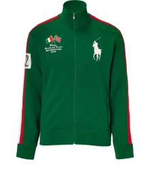 Sporty style goes luxe with this zip up fleece jacket from Polo Ralph Lauren - Stand collar, zip front closure, patch details, stripe detail down arm, back Italy patch, front logo detail - Style with cargo pants, a tee, and retro-inspired trainers Sporty style goes luxe with this zip up fleece jacket from Polo Ralph Lauren - Stand collar, zip front closure, patch details, stripe detail down arm, back Italy patch, front logo detail - Style with cargo pants, a tee, and retro-inspired trainers