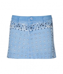 Stylish miniskirt in fine, light blue cotton - Chic paisley and floral bandana-style print - Easy fit thanks to a touch of stretch - Slim, slightly A-line cut - Front and back pockets, belt loops and button closure - Go for a casual look with a cardigan, opaque tights and ballerina flats - Dress up with a white button down and platform ankle booties Stylish miniskirt in fine, light blue cotton - Chic paisley and floral bandana-style print - Easy fit thanks to a touch of stretch - Slim, slightly A-line cut - Front and back pockets, belt loops and button closure - Go for a casual look with a cardigan, opaque tights and ballerina flats - Dress up with a white button down and platform ankle booties