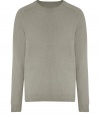 Bring refined style to any look with this luxe cashmere-blend sweater from Vince - Crew neck, long sleeves, slim fit, ribbed cuffs and hem - Wear with trousers, chinos, or straight leg jeans