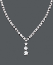Ever since you were a little girl you loved sparkle, and some things never change. This v-shaped B. Brilliant necklace features a solid cubic zirconia chain with a graduated cubic zirconia drop (24-3/8 ct. t.w.). Approximate length: 17 inches. Approximate drop: 1/2 inch. Ever since you were a little girl you loved sparkle, and some things never change. This v-shaped B. Brilliant necklace features a solid cubic zirconia chain with a graduated cubic zirconia drop (24-3/8 ct. t.w.). Approximate length: 17 inches. Approximate drop: 1/2 inch.