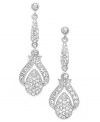 Artful design. Eliot Danori's elegant Bello drop earrings feature intricate patterns of round-cut crystals. Set in silver tone mixed metal. Approximate drop: 1-1/2 inches.