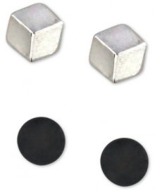 Shape up your look. This cute stud earring set from BCBGeneration features cube and circle designs. Set in silver tone and hematite tone mixed metal. Approximate diameter: 1/4 inch. Shape up your look. This cute stud earring set from BCBGeneration features cube and circle designs. Set in silver tone and hematite tone mixed metal. Approximate diameter: 1/4 inch.