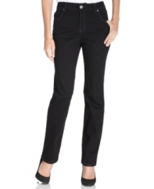 Bandolino's essential classic-fit jeans: the Mandie, in a slimming black wash. Bandolino's essential classic-fit jeans: the Mandie, in a slimming black wash.