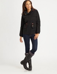 An exquisite take on the classic parka featuring a convenient hood, flattering drawstring waist and multiple pockets. Attached hoodConcealed front zipperDrawstring waistPatch pocketsAbout 27 from shoulder to hemBody: 60% cotton/40% nylonFilling: polyesterLining: 65% polyester/35% cottonMachine washImported Model shown is 5'10 (177cm) wearing US size Small. An exquisite take on the classic parka featuring a convenient hood, flattering drawstring waist and multiple pockets. Attached hoodConcealed front zipperDrawstring waistPatch pocketsAbout 27 from shoulder to hemBody: 60% cotton/40% nylonFilling: polyesterLining: 65% polyester/35% cottonMachine washImported Model shown is 5'10 (177cm) wearing US size Small.