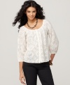 Lucky Brand Jeans' lace top will add a touch of vintage charm to your ensemble, whether you wear it with dark denim or a pretty printed skirt.