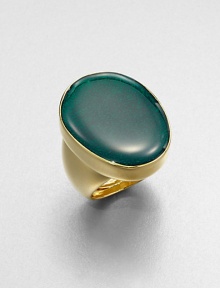 A rich style featuring a glossy, mottled stone on a solid shank. Enamel22k goldplatedWidth, about 1Made in USA A rich style featuring a glossy, mottled stone on a solid shank. Enamel22k goldplatedWidth, about 1Made in USA
