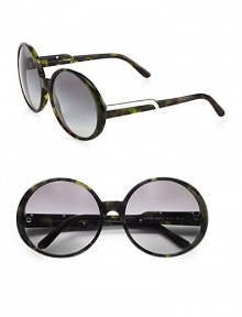 Following the brand's green initiatives, this sustainable design uses raw materials that stem from natural origins, yet retains its chic style with metal logo accented temples. Available in green tortoise with grey gradient lens. Metal logo temples100% UV protectionImported Following the brand's green initiatives, this sustainable design uses raw materials that stem from natural origins, yet retains its chic style with metal logo accented temples. Available in green tortoise with grey gradient lens. Metal logo temples100% UV protectionImported