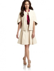 THE LOOKCape-inspired designDolman sleevesTonal seam detailingOpen frontTHE FITAbout 21 from waist to hemTHE MATERIALLambskin leatherCARE & ORIGINDry cleanImportedModel shown is 5'11 (180cm) wearing US size 4. THE LOOKCape-inspired designDolman sleevesTonal seam detailingOpen frontTHE FITAbout 21 from waist to hemTHE MATERIALLambskin leatherCARE & ORIGINDry cleanImportedModel shown is 5'11 (180cm) wearing US size 4.