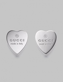 Subtle signatures of sophisticated style, engraved with the Gucci logo. Sterling silver Length, about ½ Width, about ¼ Post back Made in Italy Subtle signatures of sophisticated style, engraved with the Gucci logo. Sterling silver Length, about ½ Width, about ¼ Post back Made in Italy