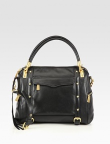 A roomy carryall in pebbled leather, perfectly sized for all your essentials.Detachable double top handles, 6 dropDetachable adjustable shoulder strap, 15-18 dropTop zip closureOne outside open pocketThree outside zip pocketsOne inside zip pocketTwo inside open pocketsCotton lining11W X 10¼H X 5DImported A roomy carryall in pebbled leather, perfectly sized for all your essentials.Detachable double top handles, 6 dropDetachable adjustable shoulder strap, 15-18 dropTop zip closureOne outside open pocketThree outside zip pocketsOne inside zip pocketTwo inside open pocketsCotton lining11W X 10¼H X 5DImported