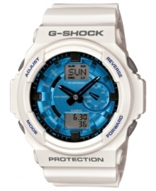 A shock to the system: this G-Shock analog-digital watch pairs functionality with fresh fashion. A shock to the system: this G-Shock analog-digital watch pairs functionality with fresh fashion.
