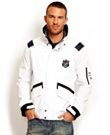 Lighten up your layered look with this active jacket from Nautica. Lighten up your layered look with this active jacket from Nautica.
