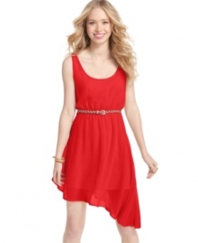 An asymmetrical hem adds feminine cool to an American Rag dress that's sheerly chic and so on-trend! An asymmetrical hem adds feminine cool to an American Rag dress that's sheerly chic and so on-trend!