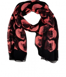 Show your romantic side with Diane von Furstenbergs locked heart printed silk chiffon scarf, the perfect weight for wearing both indoors and out - Allover locked heart print - Wear with cashmere pullovers, or wrapped around sleek leather jackets Show your romantic side with Diane von Furstenbergs locked heart printed silk chiffon scarf, the perfect weight for wearing both indoors and out - Allover locked heart print - Wear with cashmere pullovers, or wrapped around sleek leather jackets