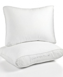 Get a good night's rest with this Super Support Foam pillow from Charter Club, featuring plush Memorelle polyester fiber fill that conforms to your head and neck while still retaining flexibility and comfort. Get a good night's rest with this Super Support Foam pillow from Charter Club, featuring plush Memorelle polyester fiber fill that conforms to your head and neck while still retaining flexibility and comfort.