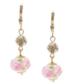 Antique appeal. Vintage inspiration defines these delicate floral faceted bead drop earrings from Betsey Johnson. Crafted in gold tone mixed metal, they're embellished with sparkling crystal accents. Approximate drop: 1-5/8 inches. Antique appeal. Vintage inspiration defines these delicate floral faceted bead drop earrings from Betsey Johnson. Crafted in gold tone mixed metal, they're embellished with sparkling crystal accents. Approximate drop: 1-5/8 inches.