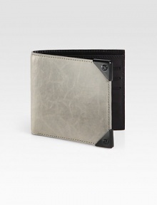 Crafted from lightly distressed lambskin leather, this sleek wallet features ample storage and the look of a well-worn favorite.One billfold compartmentSix card slotsLambskin5W x 4HImported Crafted from lightly distressed lambskin leather, this sleek wallet features ample storage and the look of a well-worn favorite.One billfold compartmentSix card slotsLambskin5W x 4HImported