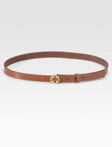 Supple leather, secured with a signature goldtone buckle.About ¾ wide Leather Made in USA Supple leather, secured with a signature goldtone buckle.About ¾ wide Leather Made in USA