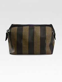 Sophisticated stripes adorn this travel essential finely crafted in treated leather.Zip closureLeather9W x 6H x 5DMade in Italy Sophisticated stripes adorn this travel essential finely crafted in treated leather.Zip closureLeather9W x 6H x 5DMade in Italy