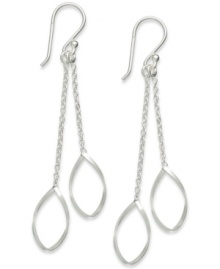 Elegance in oval form. Giani Bernini takes a stylish tack, twice over, with its sterling silver double-oval chain drop earrings, enhancing the pair's appeal. Approximate drop: 2-1/4 inches. Elegance in oval form. Giani Bernini takes a stylish tack, twice over, with its sterling silver double-oval chain drop earrings, enhancing the pair's appeal. Approximate drop: 2-1/4 inches.