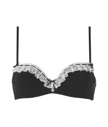 Luxurious bra in fine black synthetic blend - really comfortable thanks to the stretch - elegant bra with glam lace detail - in trendy demi-style, best for wider necklines - adjustable, slim straps - hook closure - perfect, snug fit - magically makes a dream decollete - stylish, sexy, seductive - goes with (almost) all outfits Luxurious bra in fine black synthetic blend - really comfortable thanks to the stretch - elegant bra with glam lace detail - in trendy demi-style, best for wider necklines - adjustable, slim straps - hook closure - perfect, snug fit - magically makes a dream decollete - stylish, sexy, seductive - goes with (almost) all outfits