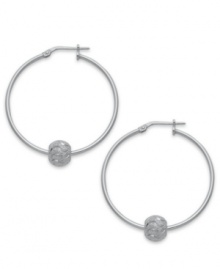 Added appeal. Giani Bernini takes its hoop earrings, set in sterling silver, to new heights of fashion with sparkle beads for a dazzling touch. Approximate diameter: 1-1/2 inches. Added appeal. Giani Bernini takes its hoop earrings, set in sterling silver, to new heights of fashion with sparkle beads for a dazzling touch. Approximate diameter: 1-1/2 inches.