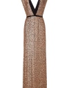 Ultra glamorous with a fantastically modern-vintage feel, Jenny Packhams sequined floor-length gown is an exquisitely executed masterpiece, guaranteed to set your look soaring - Deep V-neckline in front and back with black underlay, beaded strap at nape for hold, beaded black waistband, hidden back zip, short train - Form-fitting silhouette, floor-length - Team with a dusting of fine jewelry and flawless accessories