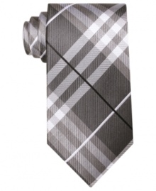 Perfectly plaid. Add a touch of Ivy-League prep to your wardrobe with this plaid skinny tie from Perry Ellis. Perfectly plaid. Add a touch of Ivy-League prep to your wardrobe with this plaid skinny tie from Perry Ellis.