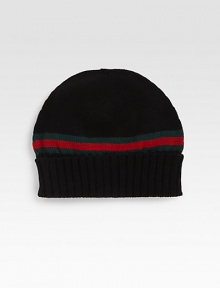 A cold weather essential in a soft wool knit with signature web stripe detail.black with signature green/red/green web detailRibbed cuffWoolDry cleanMade in Italy A cold weather essential in a soft wool knit with signature web stripe detail.black with signature green/red/green web detailRibbed cuffWoolDry cleanMade in Italy