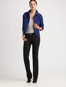 Allover quilted stitching lends a refined look to this sporty, outerwear style.Foldover collarConcealed snap frontAllover quiltingFully linedAbout 21 from shoulder to hemPolyesterDry cleanImportedModel shown is 5'10½ (177cm) wearing US size 4. 