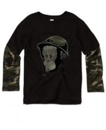 Duck and cover up. This Sgt. Simian twofer from Quiksilver gives him a style that's fresh and fun. Duck and cover up. This Sgt. Simian twofer from Quiksilver gives him a style that's fresh and fun.