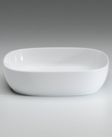 A sleek look for everyday sides and salads. Coordinate this beautiful coupe serving bowl with the rest of the softly rounded white dinnerware and dishes collection from Denby. A sleek look for everyday sides and salads. Coordinate this beautiful coupe serving bowl with the rest of the softly rounded white dinnerware and dishes collection from Denby.