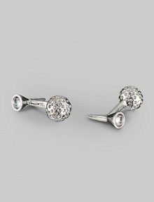 Sporty yet elegant, in sterling silver with a golf tee t-back design. Golf ball diameter, about ½ T-back length, about ¾ Made in USA Sporty yet elegant, in sterling silver with a golf tee t-back design. Golf ball diameter, about ½ T-back length, about ¾ Made in USA