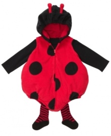 Your little lady will have lots of good luck in this precious 3-piece shirt, romper and tights ladybug Halloween costume from Carter's. Your little lady will have lots of good luck in this precious 3-piece shirt, romper and tights ladybug Halloween costume from Carter's.