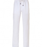 A cool take on cruisewear, Vilebrequins linen cargo-style pants are as versatile as they are chic - Drawstring waistline, cargo patch pockets at sides, side slit pockets, back flap pocket - Classic relaxed fit - Wear with a button-down and flip-flops
