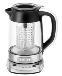 What time is it? Tea time! A 2-in-1 kettle and tea maker guarantees you'll always know when your favorite brew is finished steeping and ready for pouring. Four temperature settings and a keep warm feature make it easy to prep the perfect cup, while a removable tea filter and an extra lid make this piece truly versatile. 2-year warranty. Model FL700D50. What time is it? Tea time! A 2-in-1 kettle and tea maker guarantees you'll always know when your favorite brew is finished steeping and ready for pouring. Four temperature settings and a keep warm feature make it easy to prep the perfect cup, while a removable tea filter and an extra lid make this piece truly versatile. 2-year warranty. Model FL700D50.