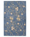 An intriguing vine of flowers bloom against a rich, dark background for a mesmerizing accent to any room. This beautiful area rug is crafted in luxurious premium wool for great texture and magnificent opulence. Hand tufted and hand carved in China and luster-washed for added sheen and years of lasting beauty.